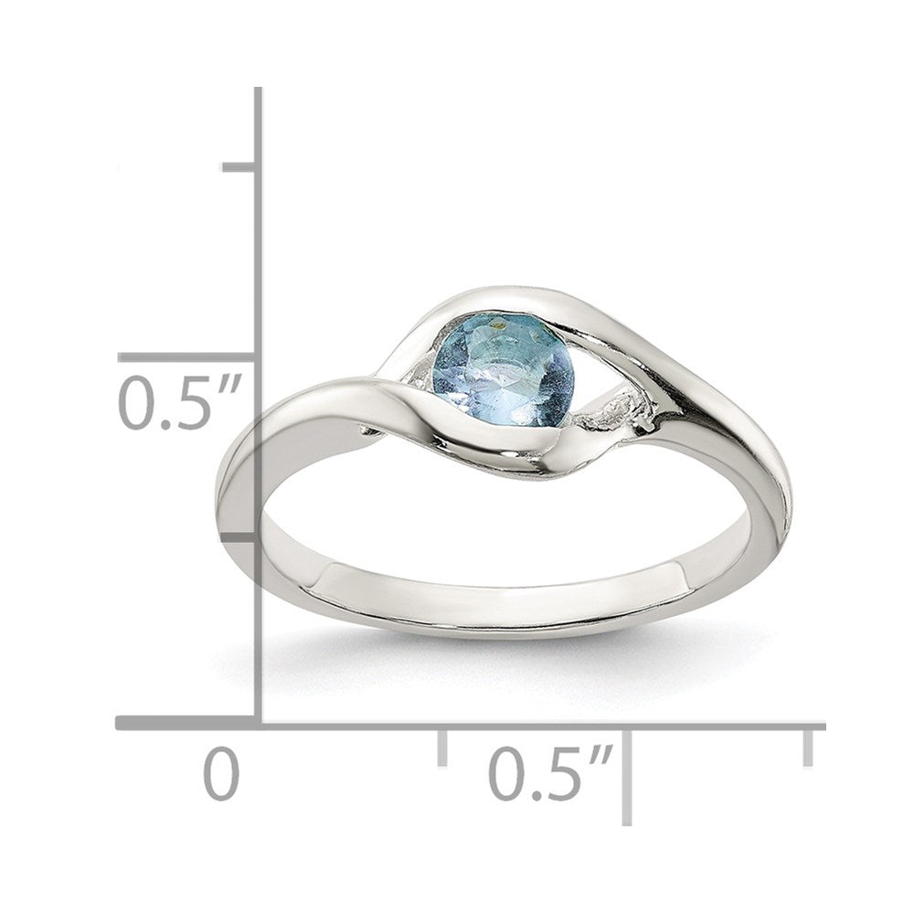 Sterling Silver Blue Glass Ring