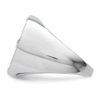 Sterling Silver Rhodium Plated Black Simulated Onyx & CZ Ring