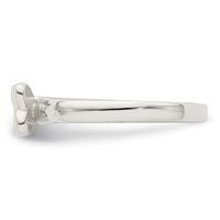 Sterling Silver Rhodium-plated Polished Butterfly Size 3 Ring