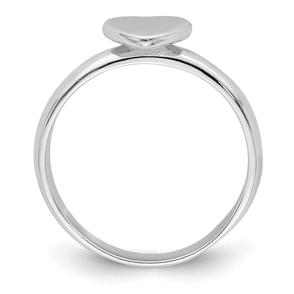 Sterling Silver Rhodium-plated Polished Heart Size 3 Ring