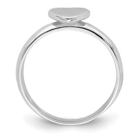 Sterling Silver Rhodium-plated Polished Heart Size 4 Ring