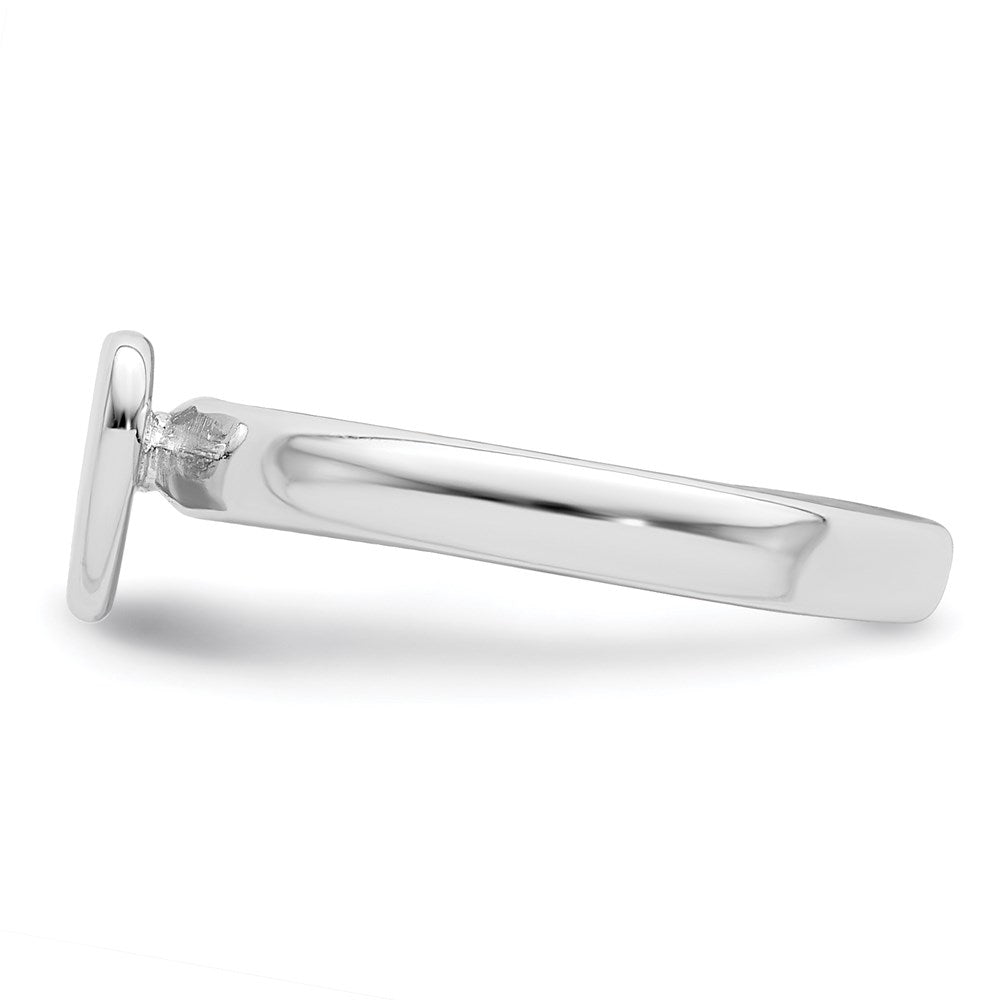 Sterling Silver Rhodium-plated Polished Heart Size 3 Ring