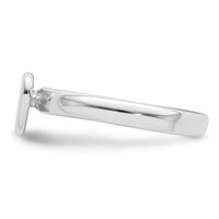 Sterling Silver Rhodium-plated Polished Heart Size 3 Ring