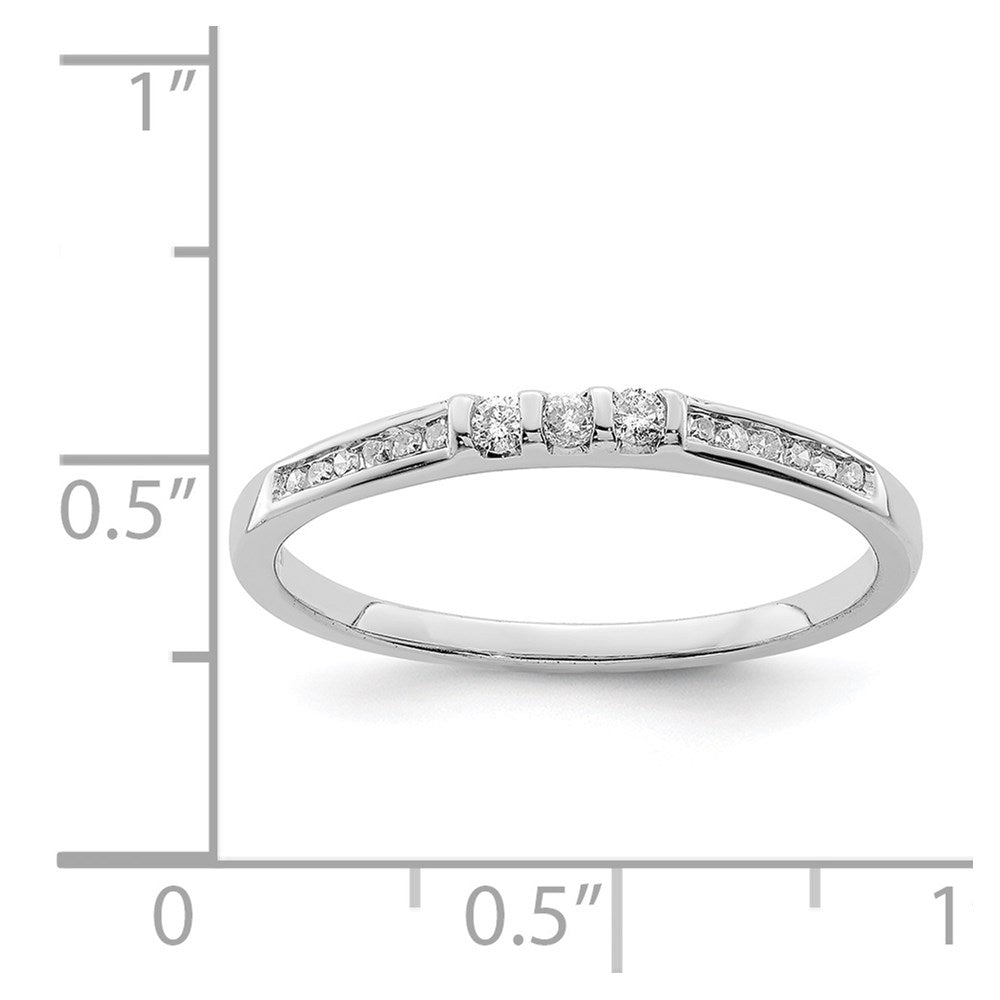 Sterling Silver Rhodium Plated Diamond Ring