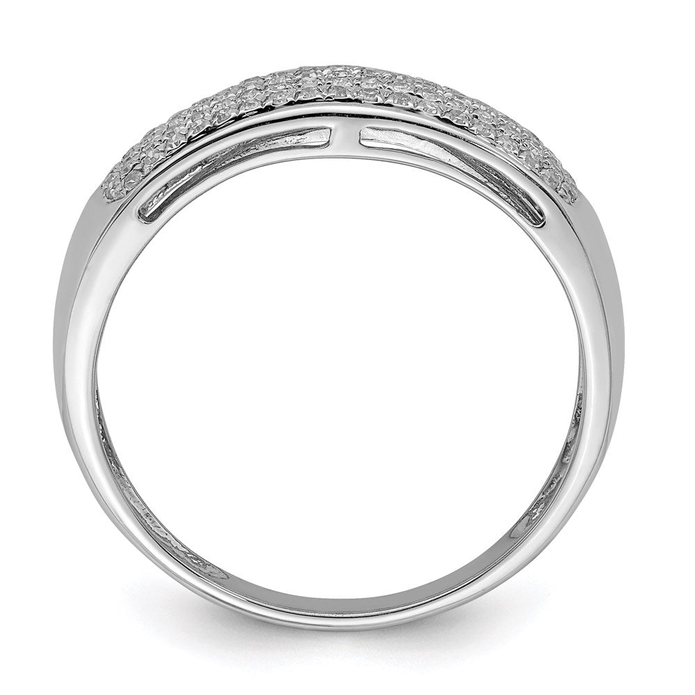 Sterling Silver Rhodium Plated Diamond Ladies Band