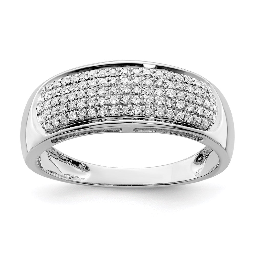 Sterling Silver Rhodium Plated Diamond Ladies Band