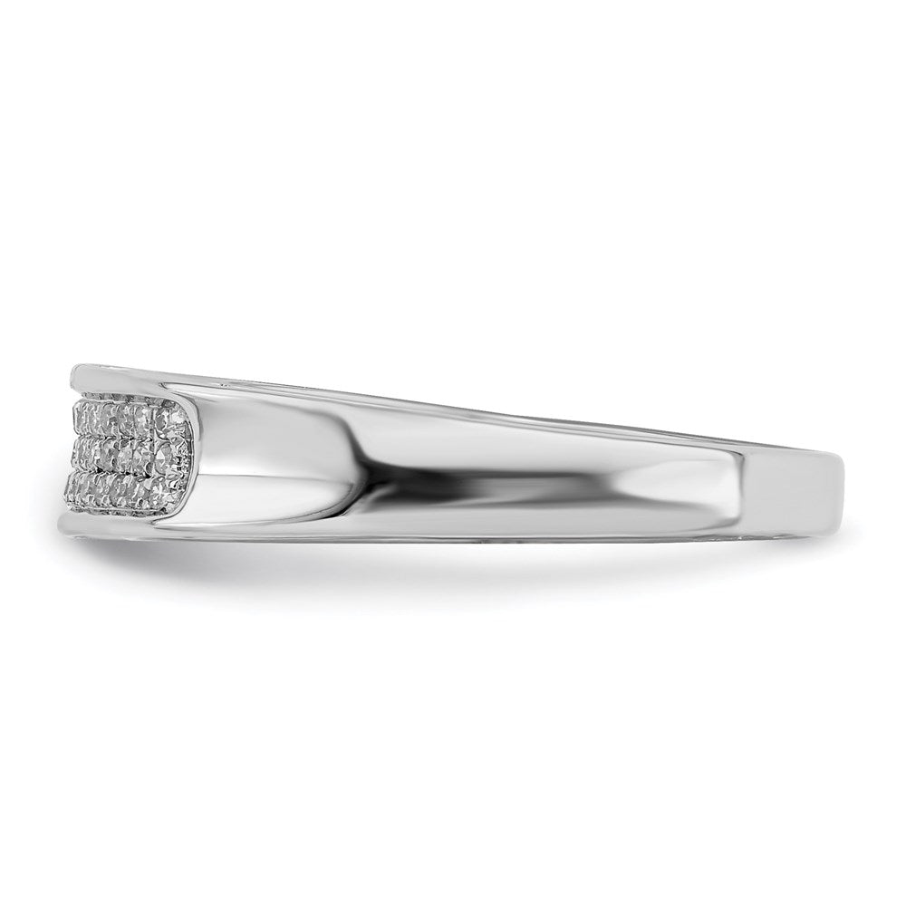 Sterling Silver Rhodium Plated Diamond Ladies Band