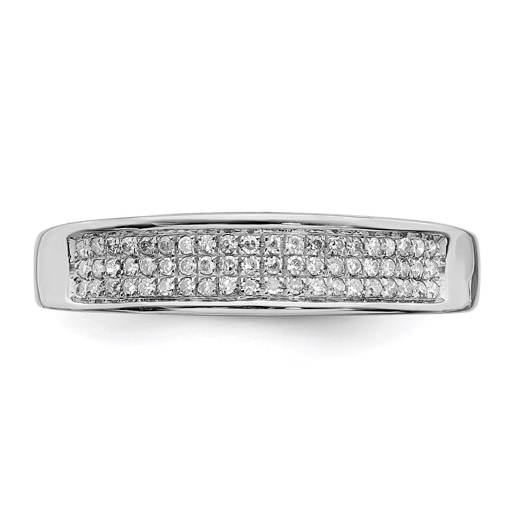 Sterling Silver Rhodium Plated Diamond Ladies Band