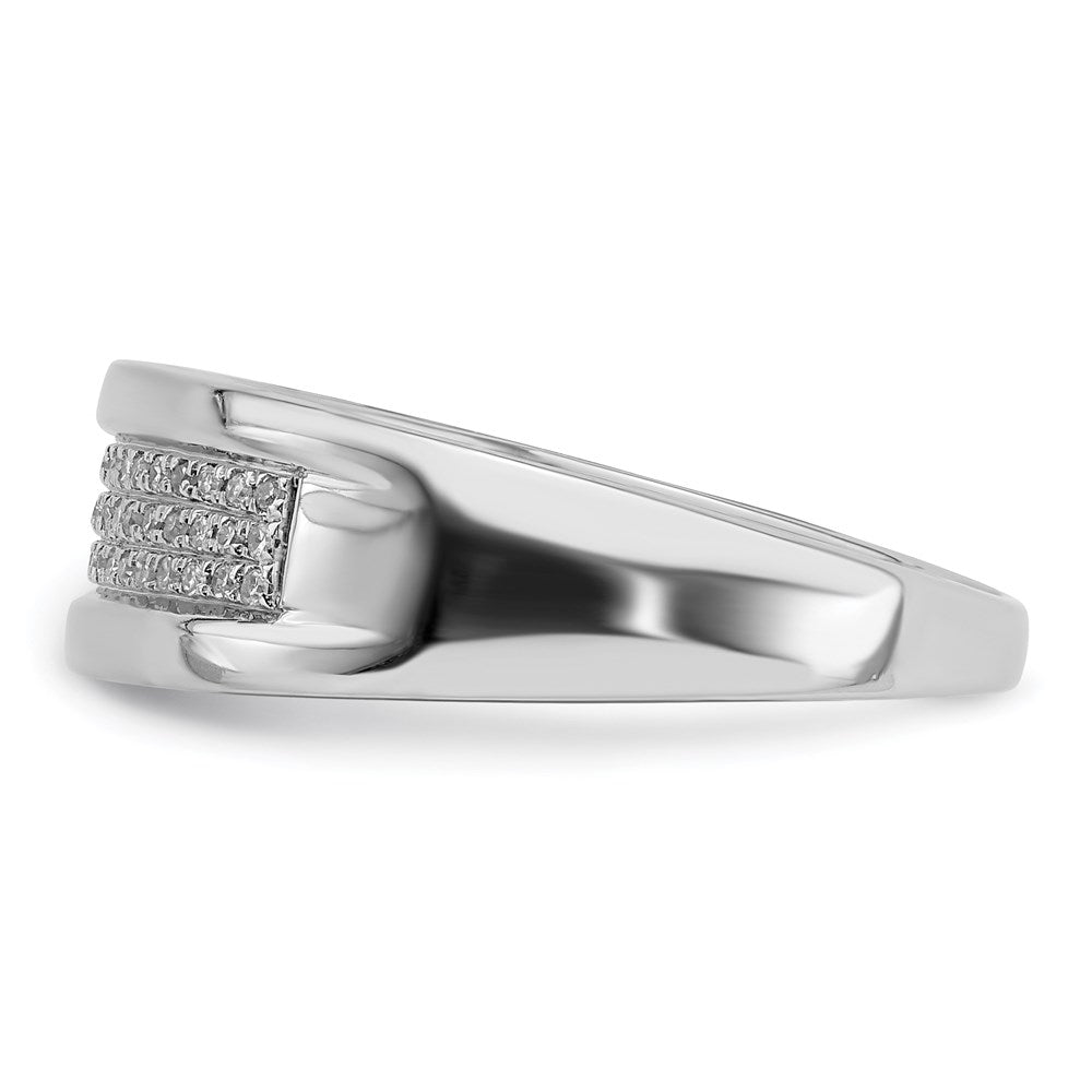 Sterling Silver Rhodium Plated Diamond Ladies Band