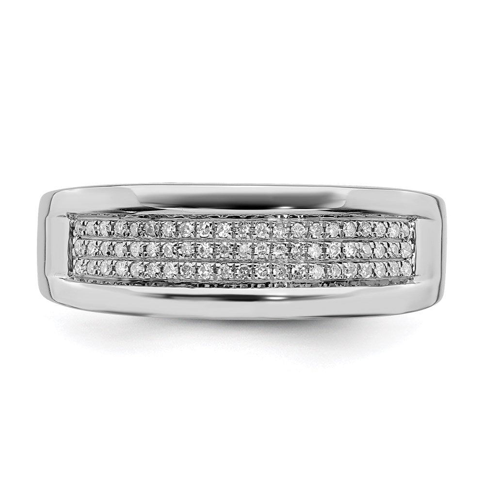Sterling Silver Rhodium Plated Diamond Ladies Band