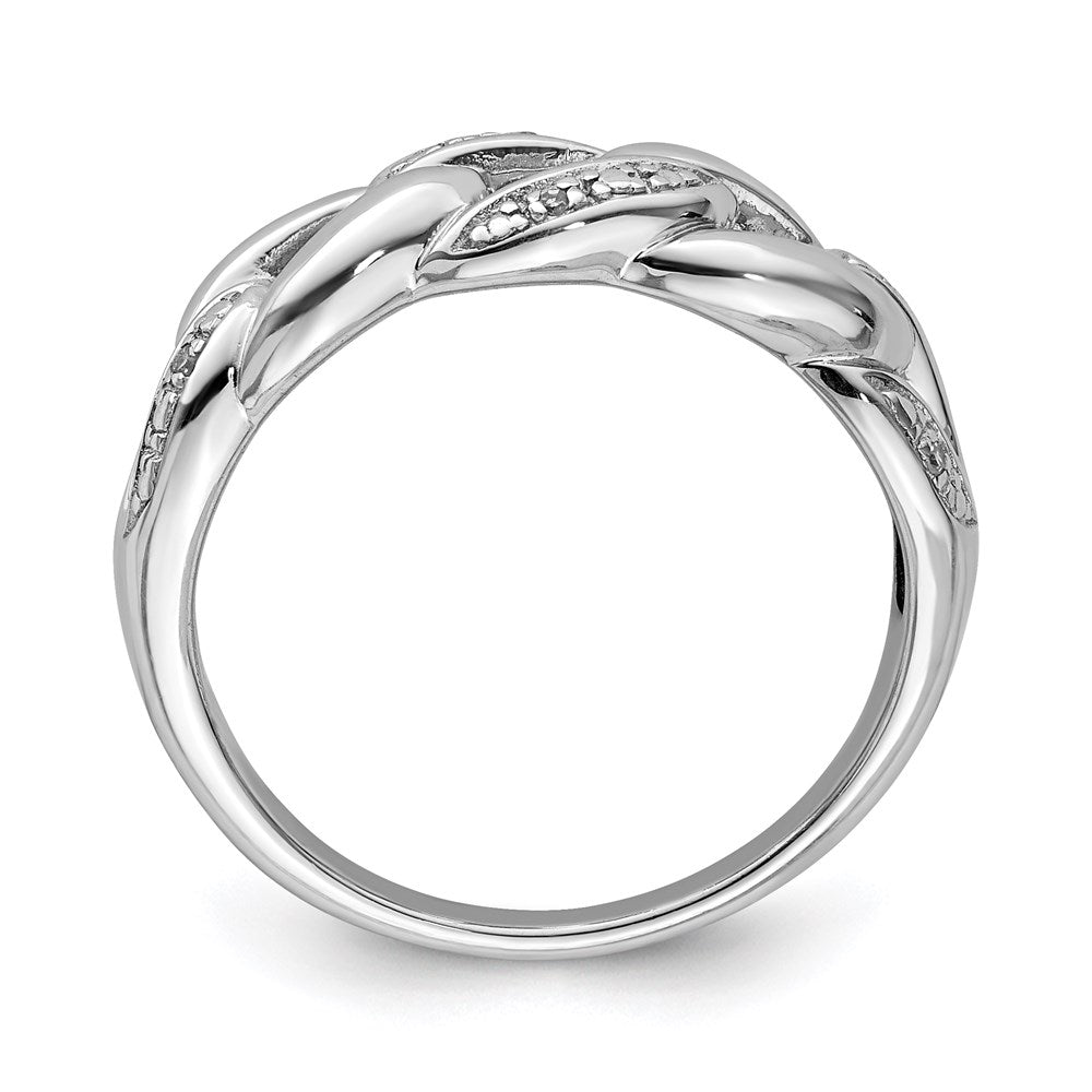 Sterling Silver Rhodium Plated Diamond Ring