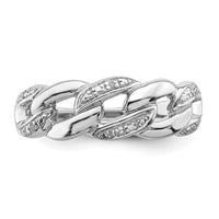 Sterling Silver Rhodium Plated Diamond Ring
