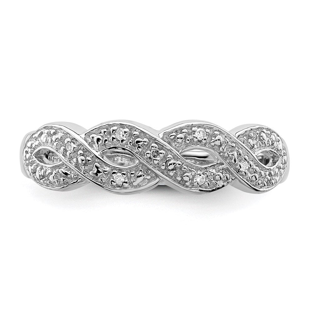Sterling Silver Rhodium Plated Diamond Ring