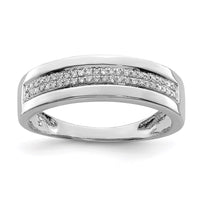Sterling Silver Rhodium Plated Diamond Ladies Band