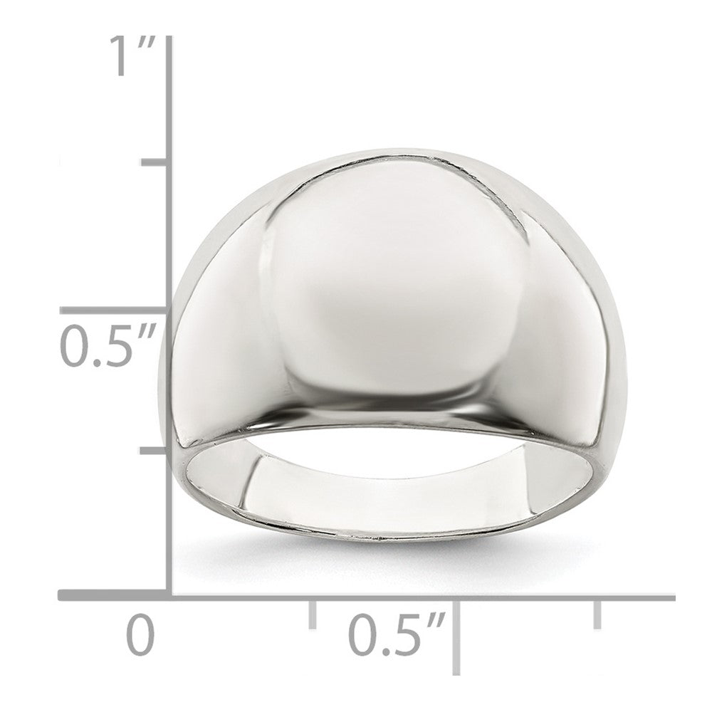 Sterling Silver Polished Cigar-band Ring