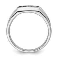 Sterling Silver Rhodium Plated Diamond Men's Ring