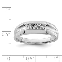 Sterling Silver Rhodium Plated Diamond Men's Ring