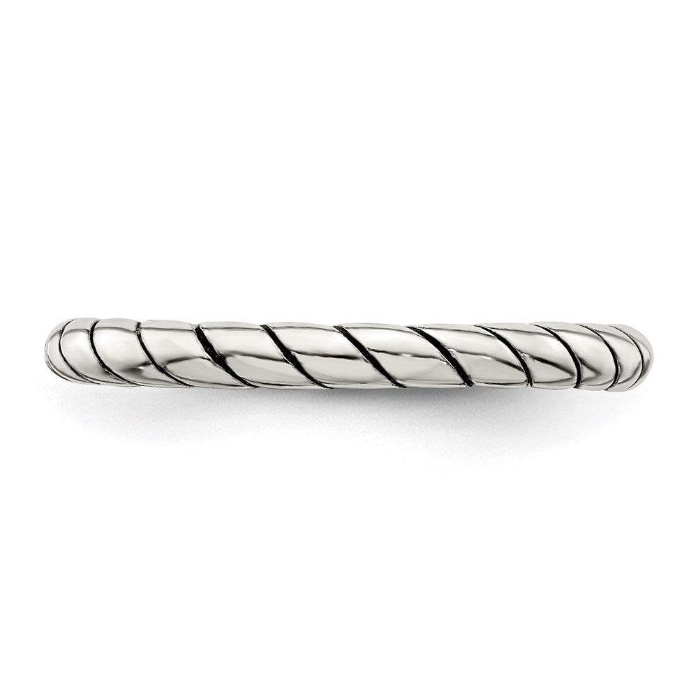 Sterling Silver Stackable Twist Ring
