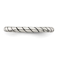 Sterling Silver Stackable Twist Ring
