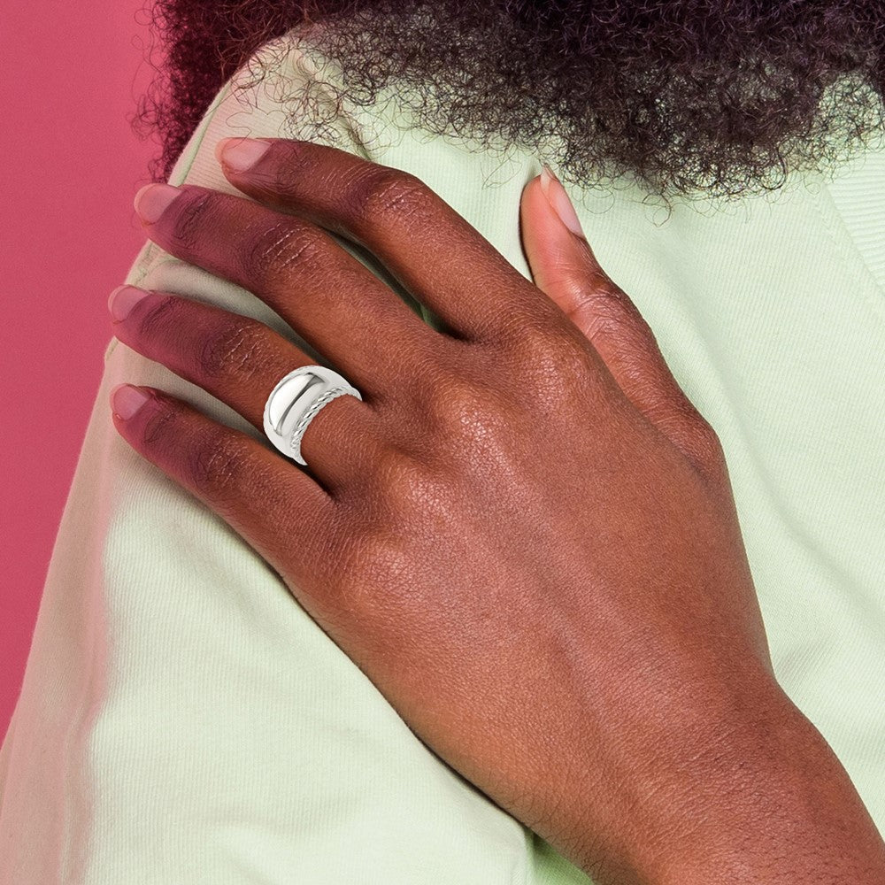 Sterling Silver Twisted Dome Ring