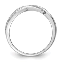Sterling Silver Rhodium Plated Diamond Heart MOM Ring