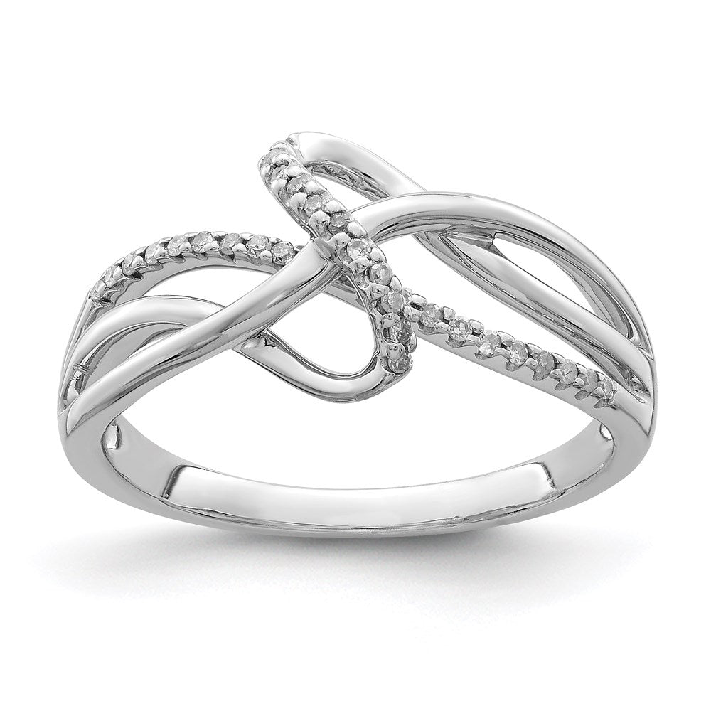 Sterling Silver Rhodium Plated Diamond Fashion Ring