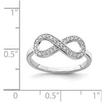Sterling Silver Rhodium-plated CZ Infinity Ring