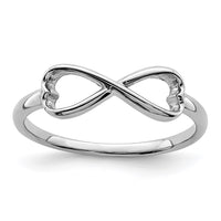 Sterling Silver Rhodium-plated Infinity Heart Ring
