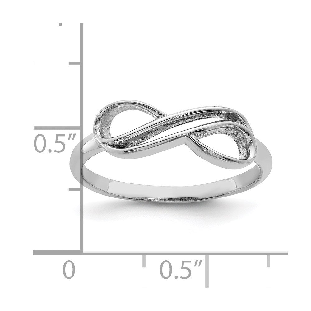 Sterling Silver Rhodium-plated Overlap Infinity Ring