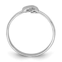 Sterling Silver Rhodium-plated Polished Dolphin Size 3 Ring