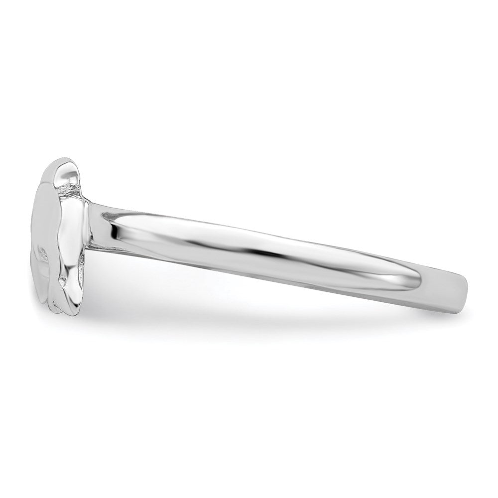 Sterling Silver Rhodium-plated Polished Dolphin Size 3 Ring