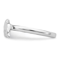 Sterling Silver Rhodium-plated Polished Dolphin Size 3 Ring
