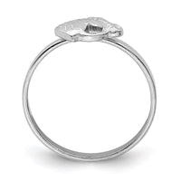 Sterling Silver Rhodium-plated Polished & Textured Horse Size 4 Ring