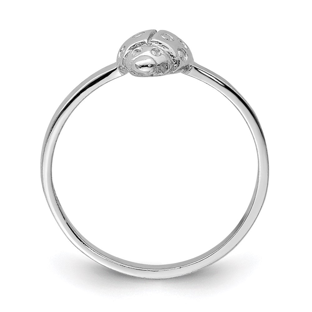 Sterling Silver Rhodium-plated Polished Ladybug Size 3 Ring