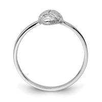 Sterling Silver Rhodium-plated Polished Ladybug Size 3 Ring