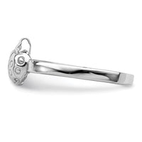 Sterling Silver Rhodium-plated Polished Ladybug Size 4 Ring