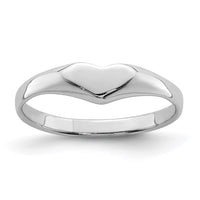 Sterling Silver RH-plated Polished Elongated Heart Size 4 Ring