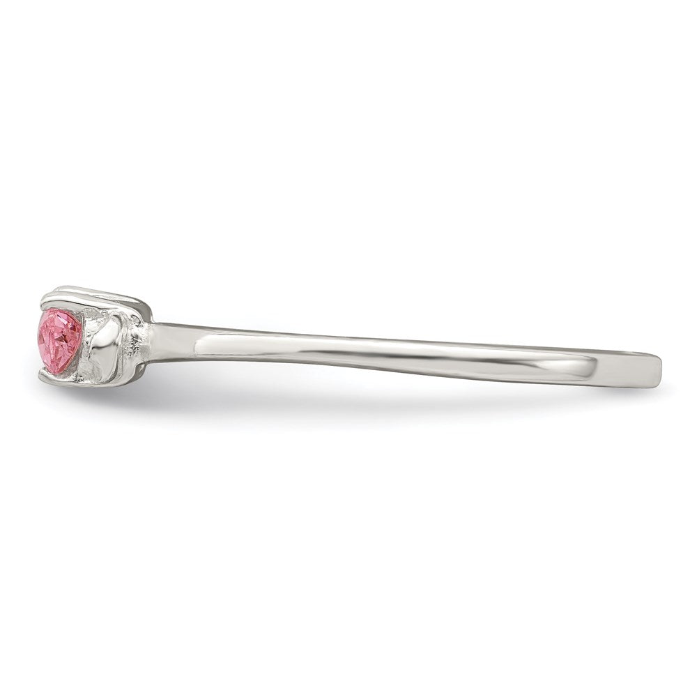 Sterling Silver Polished Pink CZ Candy Size 4 Ring