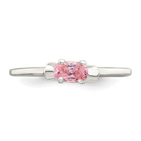 Sterling Silver Polished Pink CZ Candy Size 3 Ring
