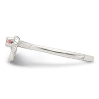 Sterling Silver Polished & Twisted Pink CZ Bow Size 4 Ring