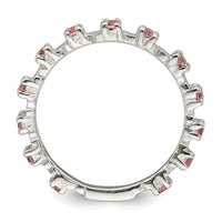 Sterling Silver Polished Pink CZ Size 4 Ring