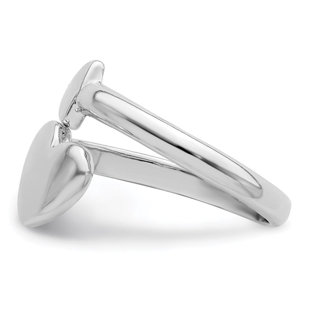 Sterling Silver Rhodium-plated Heart w/Arrow Toe Ring