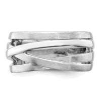 Sterling Silver Rhodium-plated Brushed Ring
