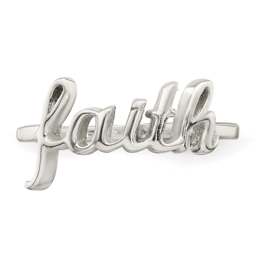Sterling Silver Polished 'Faith' Ring