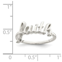 Sterling Silver Polished 'Faith' Ring