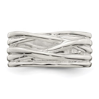 Sterling Silver Polished 5 Band Intersecting Ring