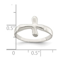 Sterling Silver Horizontal Tiny Freeform Cross Ring