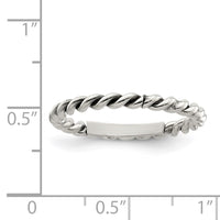 Sterling Silver Antiqued Twisted 1.75mm Women's Ring