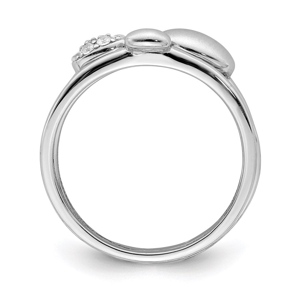 Sterling Silver Rhodium-plated Polished CZ 3 Ring Set