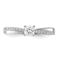 Sterling Silver Rhodium-plated Polished & CZ Ring